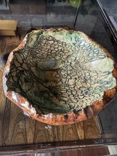 Rare Glossy Glazed Brutalist Studio Pottery Bowl By Bernard Rooke