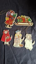 Kitty Cucumber Die Cut Christmas Tree Decorations X3 1985 + 2 Others