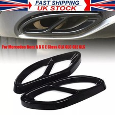 2x Black Exhaust Pipe Tip