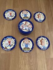 Vintage Retro Tetley Tea 6x Character Coaster Set in Original Metal Tin Gift