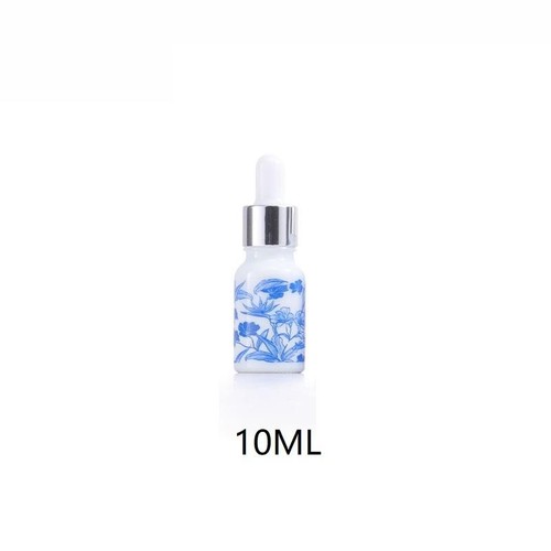Blue and white floral glass - and,