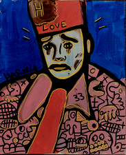 Hasworld unframed abstract Clown expressionism contemporary painting on canvas