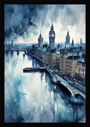 Dramatic london skyline framed - dramatic,
