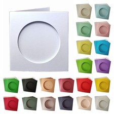 Circle Aperture Small Square Tri-Fold Card Blanks 5 Pack 3" Cut Out Cross Stitch