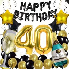 Birthday Balloon15X12" 16th 18th 30th 40th Black &Gold Party Decor LATEX Ballons