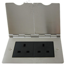 Brushed Steel Floor Sockets