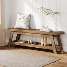 140cm Wood Entryway Bench with