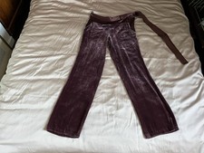 Berry Colour Velvet Trousers
