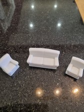Dolls House Sofa, 2 Arm Chairs