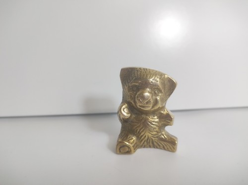 Vintage small brass teddy bear - teddy,