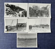 5 Vintage Steam Train Crash Black and White Photographs