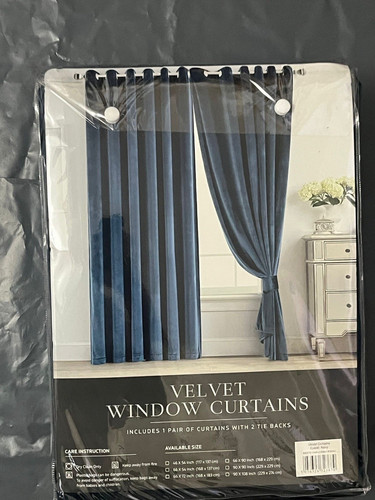 Blue velvet window - velvet, curtains