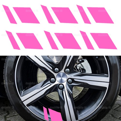 6pcs pink reflective car wheel - pink,