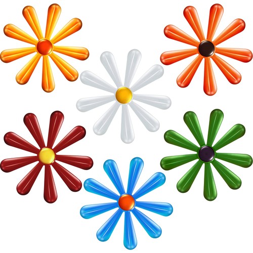 Pieces metal flower garden - 6,