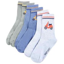 Kids' Socks 5 Pairs Electric Moped Print EU 23-26 vidaXL