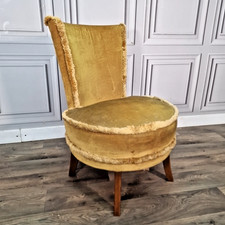 Retro Vintage Mid Century Cocktail Bedroom Chair – Velvet Upholstery - Project