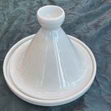 Apilco French White Porcelain Tagine Pot With Lid, casserole, Stew 24.5cm Diam