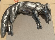 Silver Coloured Metal Fox Ornament - Paperweight