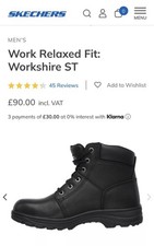 Skechers Men's Work Workshire Steel Toe Cap Safety Boots UK Size 9 Brand New