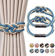 2PCS Strong Magnetic Curtain Tie Backs Buckle Clips Holdbacks Curtain Tie Rope