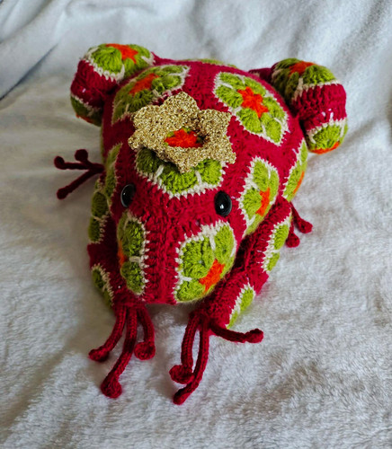 Handmade crochet frog soft toy - frog,