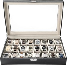 24 Slots Watch Box PU Leather