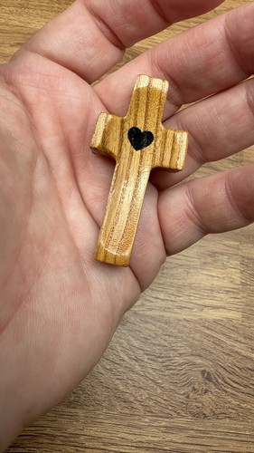 Cross heart wooden - my,