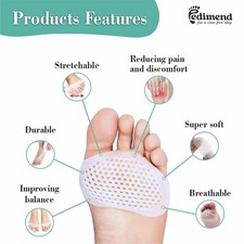 2x Gel Ball Of Foot Cushion Pads Insoles Pain Relief Forefoot Metatarsal Support
