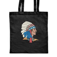 'Native American' Classic Black Tote Shopper Bag (ZB00009831)