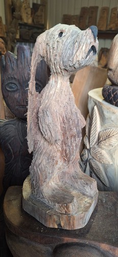 Chainsaw carving hare wood - carving,