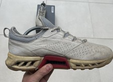 Ecco Biom C4 White Leather Golf Shoes Lace Up Mens EU42 (UK8-8.5)