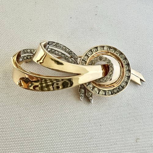 Vintage ribbon bow brooch - vintage,