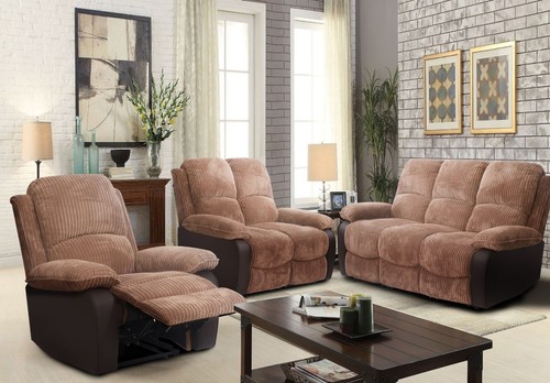 Fabric recliner sofa set - 3+2+1,