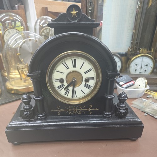 Antique wood bracket clock - bracket,