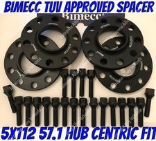 Alloy Wheel Spacers 12mm 15mm Bentley Lamborghini Black Bimecc 5x112 57.1