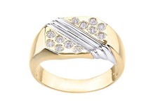 9ct Yellow Gold Stone Set Mens