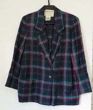 Vintage Jaeger Oxford Checked Ladies Blazer UK8