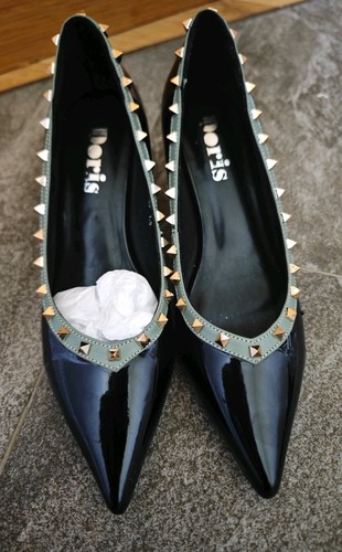 Women black patent studded - women’s,