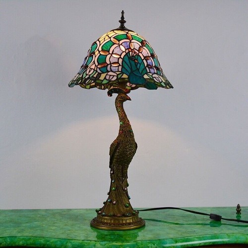 Tiffany peacock table - tiffany, lamp