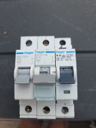 Hager mcb rcd joblot 6a - hager,