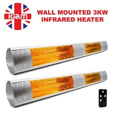 2x 3KW Outdoor Electric Patio Heater Wall Mounted Infrared Water-resistant