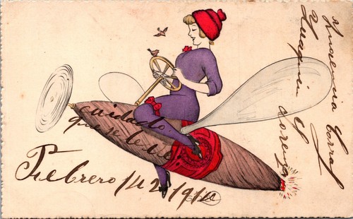 French fantasy postcard 1911 - postcard,
