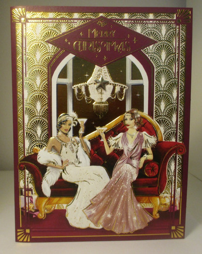 Clintons art deco card roaring - art,