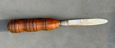 Antique Letter Opener Silver Mount Superb Item 1907Fruitwood & Mother Of Pearl 