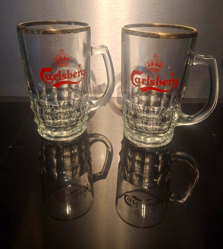 Carlsberg glass beer tankard - glass,