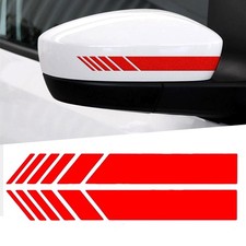 2Pcs Red Car Side Rearview