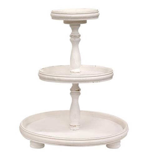 Shabby chic wooden tier - wooden,