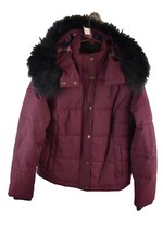 Jack Wills Womans purple Faux Fur Hooded Jacket Size UK 10 Padded puffer