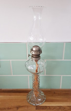 Antique Swirled Glass Oil Lamp