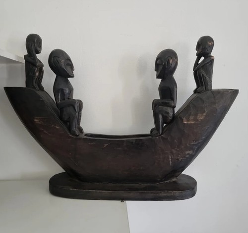 Sculpture statue wooden - statue, canoe